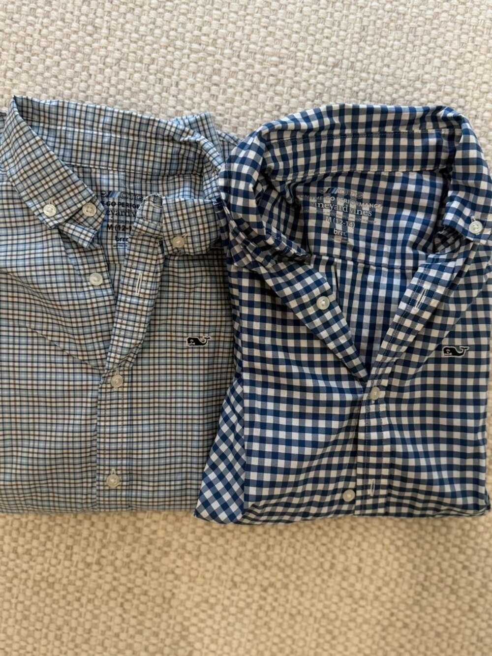 Vineyard Vines Boys' On-The-Go Brrr° Gingham Button Down Shirts Lot of 2